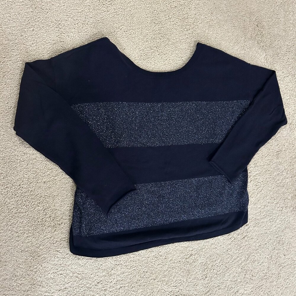 Banana Republic XL Metallic Stripe Sweater